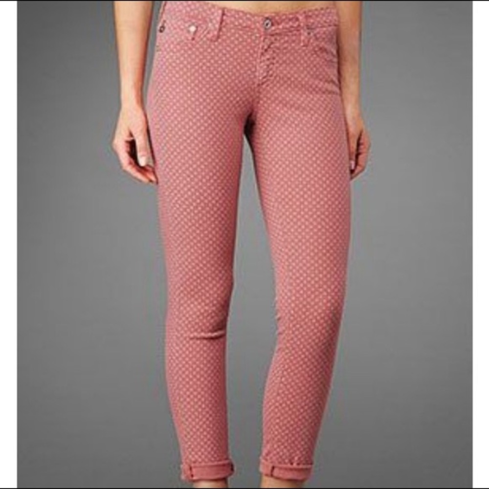 AG Adriano Goldschmied Pink Polka-dot Leggings